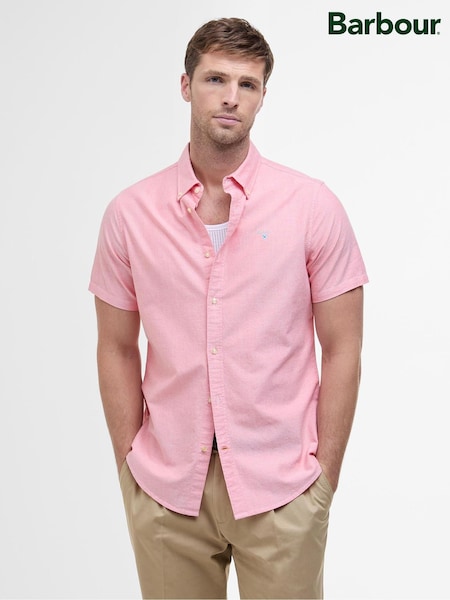 Barbour® Orange Oxtown S/S T Horizon 100% Cotton Shirt (F63365) | £60