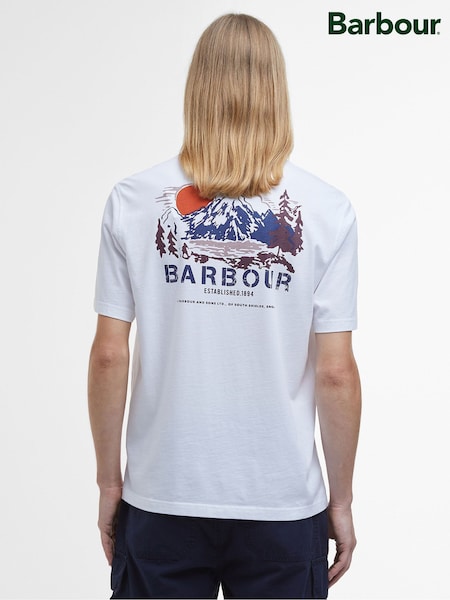 Barbour® White Perham 100% Cotton T-Shirt (F63367) | £45