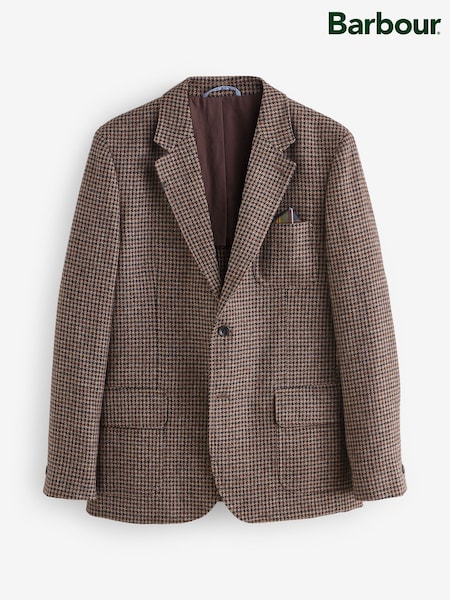 Barbour® Rust Brown Dogtooth Blazer (F63405) | £299