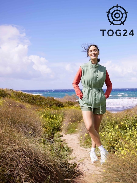 Tog 24 Green Womens Cassly Padded Washed Gilet (F63426) | £55