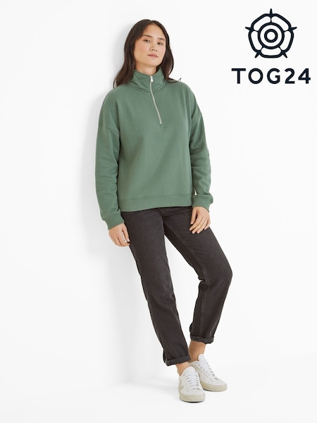 Tog 24 Green Womens Caldene Zip Neck Sweatshirt (F63446) | £45