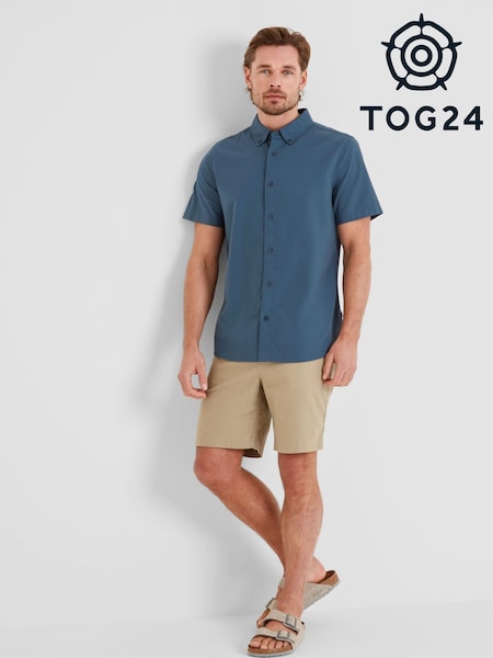 Tog 24 Blue Mens Jayden 100% Cotton Shirt (F63454) | £38