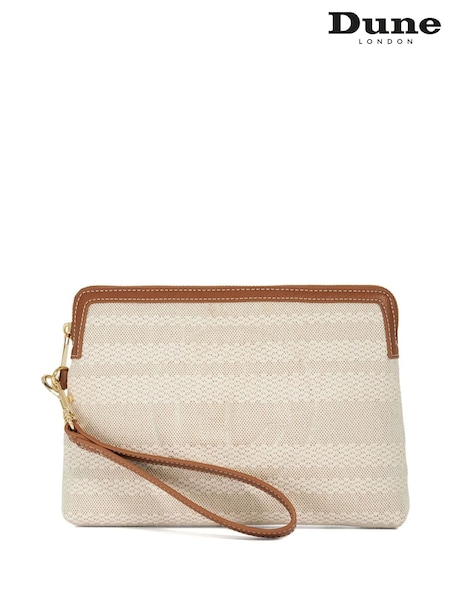Dune London Natural Slay Canvas Wristlet Pouch (F63526) | £69