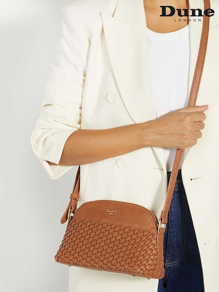 Dune London Brown Distinct Mini Woven Cross-Body Bag (F63530) | £79