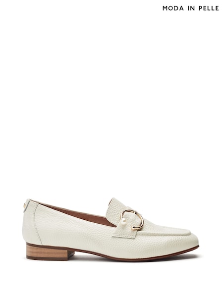 Moda in Pelle Forest Pearl Buckle Square Toe White Shoes (F63599) | £99