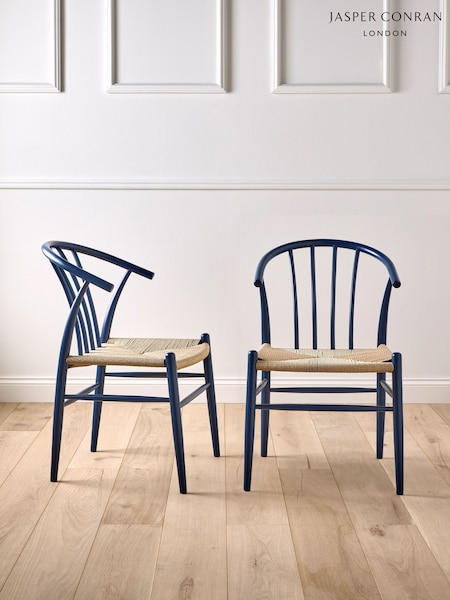 Jasper Conran London Set of 2 Navy Blue Bray Dining Chairs (F63608) | £399