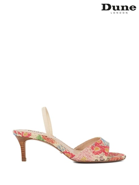 Dune London Natural Suede Medalines Slingback Kitten Heel Sandals (F63707) | £89
