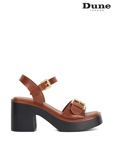 Dune London Red Jupiter Buckle Flatform Sandals (F63730) | £99