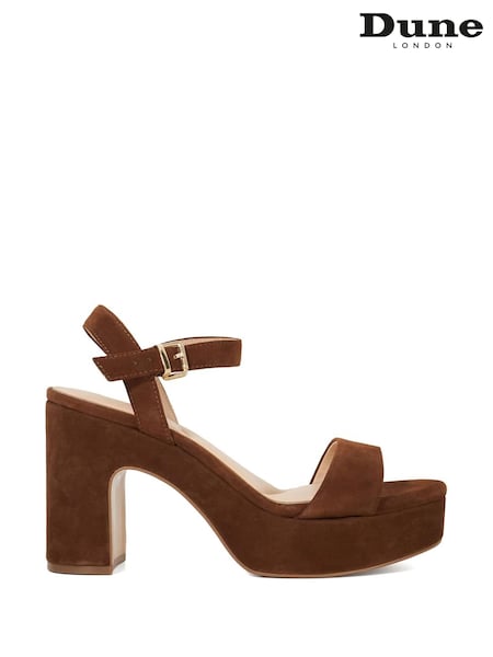 Dune London Brown Monotone Platform Heel Sandals (F63739) | £109