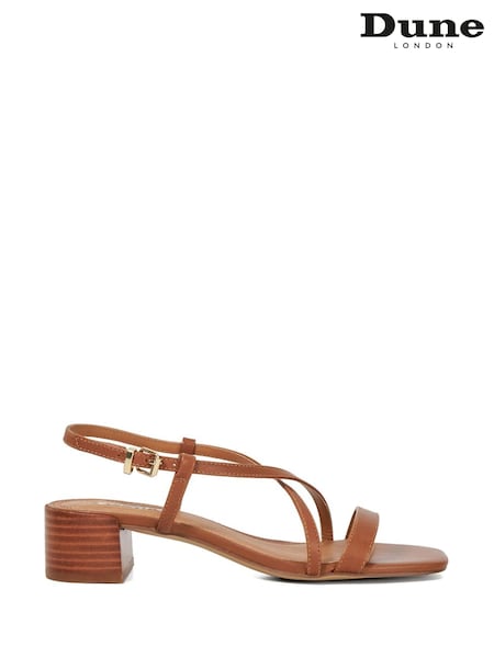 Dune London Brown Low Block Jaskell Sandals (F63740) | £89