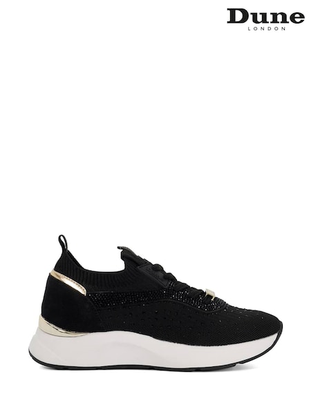 Dune London Black Eras Fly Knit Runner Trainers (F63747) | £99