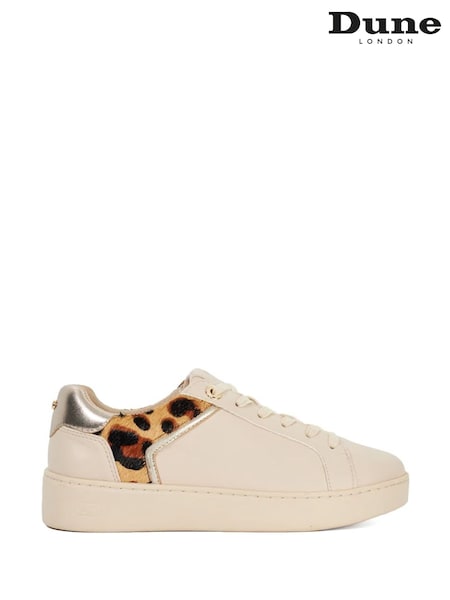 Dune London Cream Elli Material Mix Cupsole Trainers (F63761) | £69