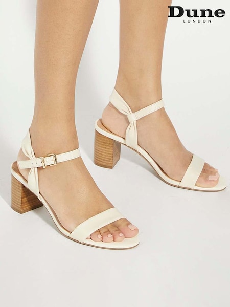 Dune London Cream Standard Fit Jaliz Two Part Heel Sandals (F63765) | £79