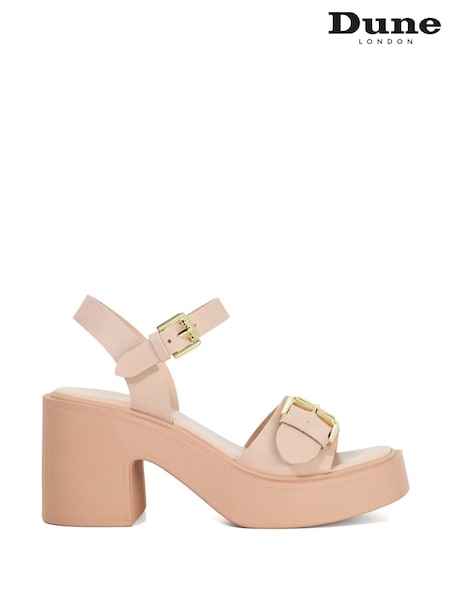 Dune London Pink Jupiter Buckle Flatform Sandals (F63768) | £99
