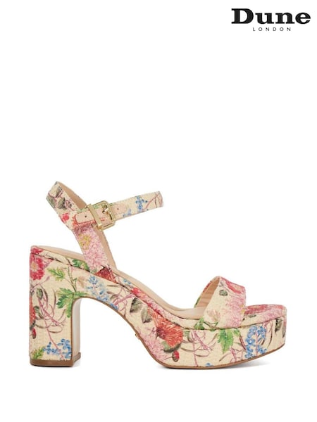 Dune London Natural Light Monotone Platform Heel Sandals (F63773) | £109