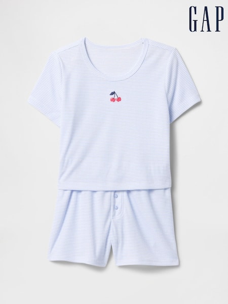 Gap Blue Cherry Pointelle Short Pyjamas (6-13yrs) (F63874) | £25