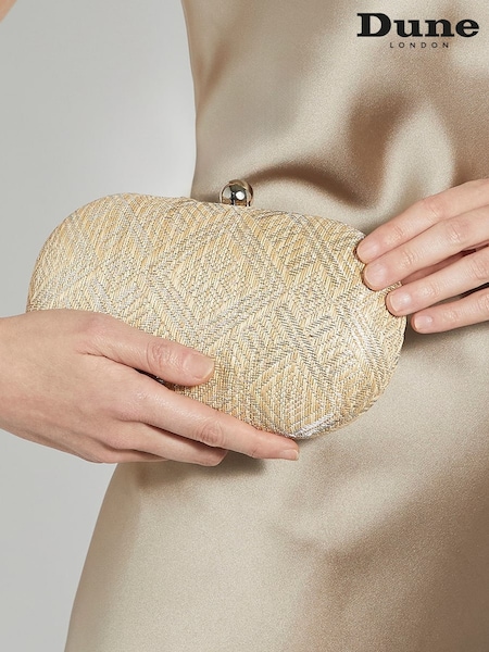 Dune London Silver Extra Oval Woven Clutch Bag (F63918) | £89