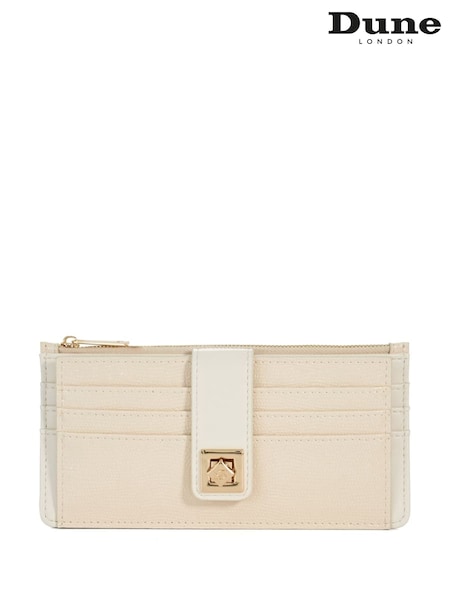 Dune London Cream Karlos Long Turn Lock Purse (F63927) | £49