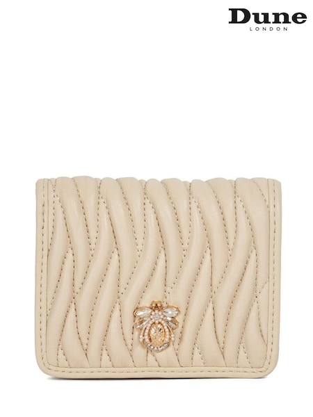 Dune London Cream Kaci Bug Quilt Cardholder Purse (F63939) | £59