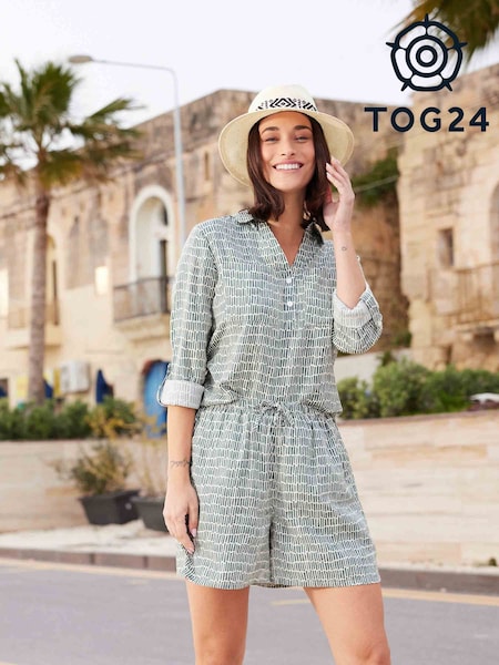 Tog 24 Green Womens Kadina Long Sleeve Dash Print Shirt (F63966) | £45