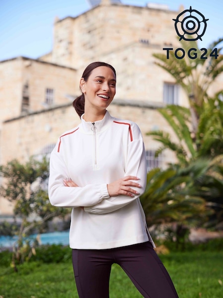 Tog 24 Cream Womens Larelle Zip Neck Sweatshirt (F63988) | £49