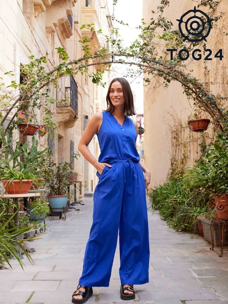 Tog 24 Blue Womens Zuzanna Short Sleeve 100% Cotton Ultramarine Shirt (F63992) | £29