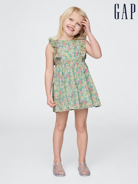 Gap Green Ruffle Floral Dress (6mths-5yrs) (F64050) | £25