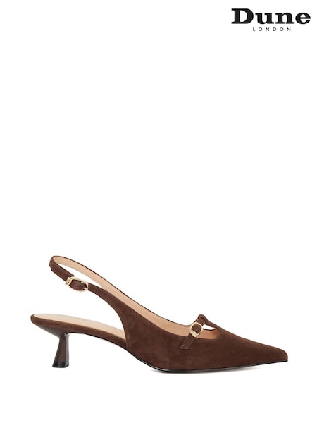 Dune London Tan Brown Deserving Shallow Mary Jane Open Heels (F64081) | £99