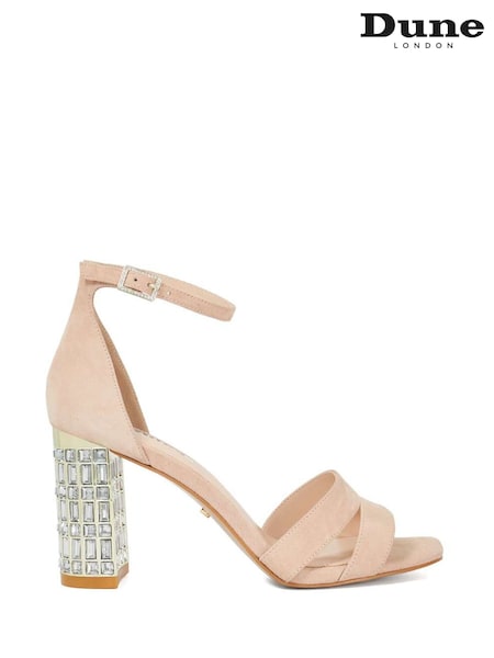 Dune London Pink Malenna Jewelled Heel Sandals (F64084) | £129