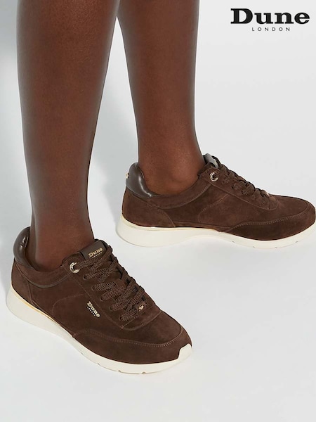 Dune London Brown Entitle Slim Sole Runner Trainers (F64092) | £89