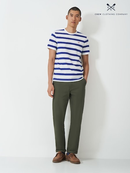 Crew Clothing White Gabriel Stripe 100% Cotton Top (F64102) | £29