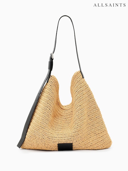 AllSaints Cream Asha Paper Shoulder Bag (F64198) | £159