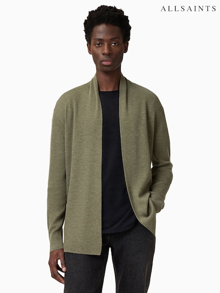 AllSaints Green Mode Merino Open Car Cardigan (F64203) | £105