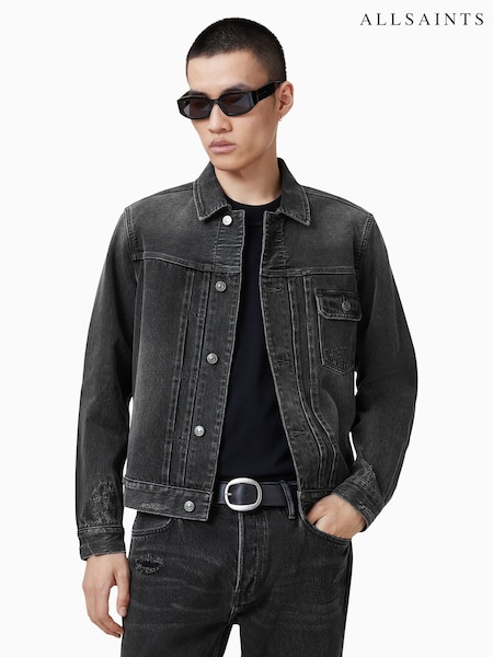 AllSaints Black 100% Organic Cotton Jayger Jacket (F64228) | £169