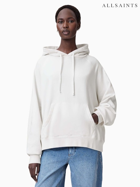AllSaints White 100% Organic cotton Fuse Talon Hoodie (F64246) | £149