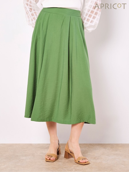 Apricot Green Pleated Full Super A-Line Skirt (F64295) | £40