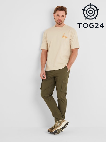 Tog 24 Cream Mens Beach 100% Cotton T-Shirt (F64381) | £24