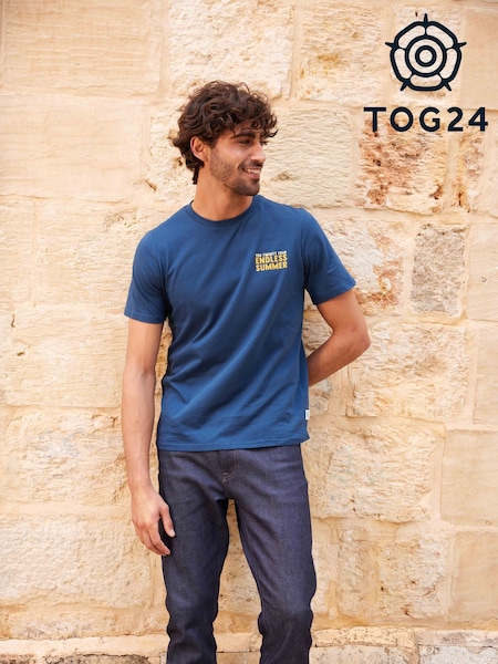 Tog 24 Blue Mens Lalo 100% Cotton T-Shirt (F64444) | £24