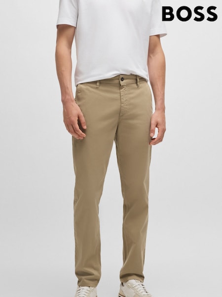 BOSS Brown Regular Fit Trousers (F64460) | £119