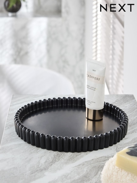 Black Rib Round Tray (F64468) | £15