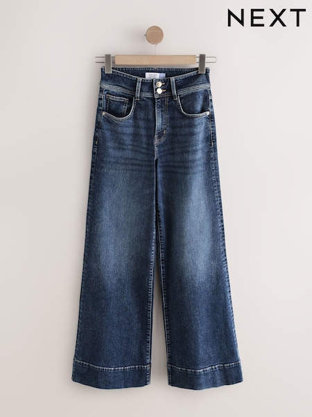 Dark Blue High Rise Stretch Wide Leg Jeans (F64584) | £35