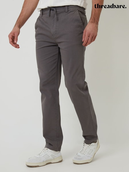 Threadbare Grey Elasticated Waist Regular Fit Chino Trousers (F64768) | £26
