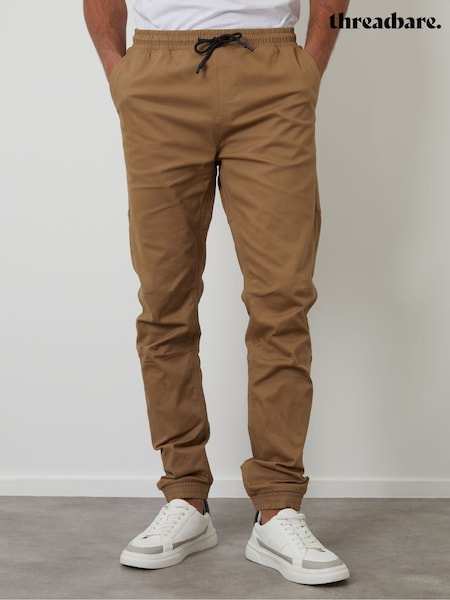 Threadbare Brown Jogger Style Drawcord Trousers (F64804) | £30