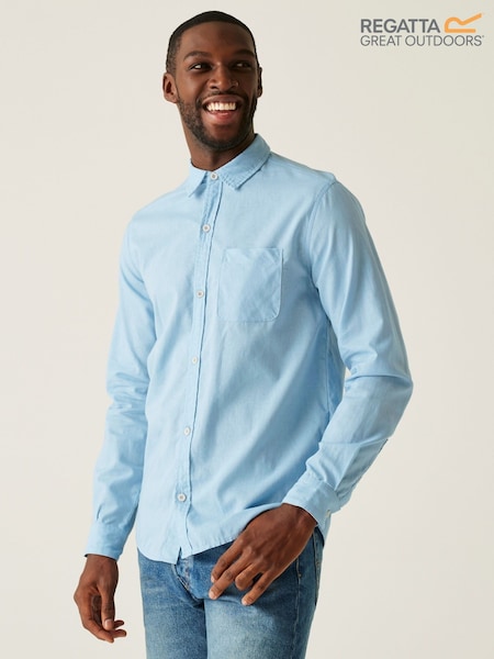 Regatta Blue Mens Loran Long Sleeve Shirt (F64836) | £35
