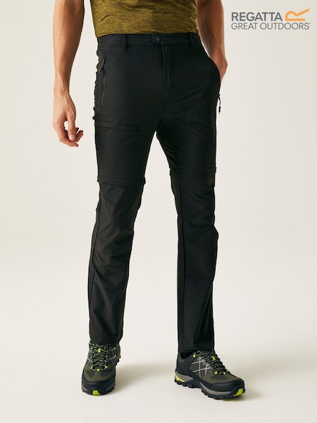 Regatta Black Mens Highton II Zip Off Walking Trousers (F64878) | £56