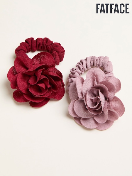 FatFace Pink 2 Pack Corsage Hair Ties (F64980) | £10.50