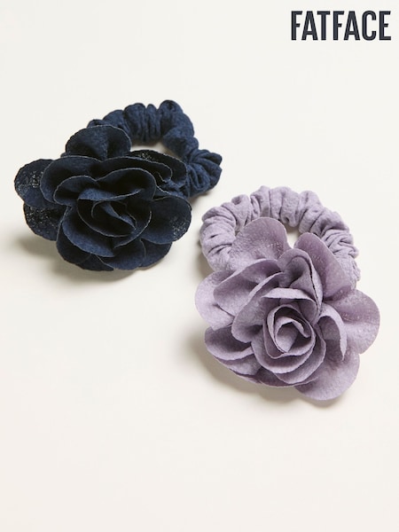 FatFace Purple 2 Pack Corsage Hair Ties (F64981) | £10.50