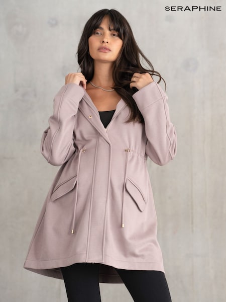 Seraphine Purple Drawstring Waist Maternity Hoodie (F65007) | £79