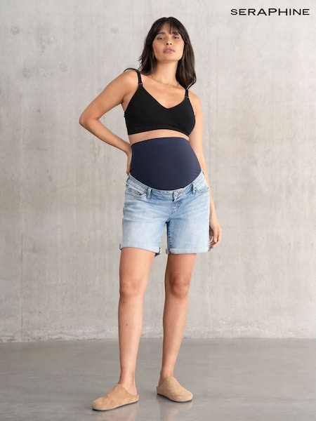Seraphine Maternity Blue Denim Shorts (F65011) | £45