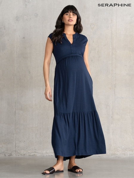 Seraphine Maternity Blue Jersey Dress (F65014) | £69